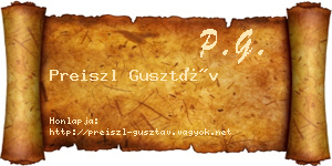 Preiszl Gusztáv névjegykártya